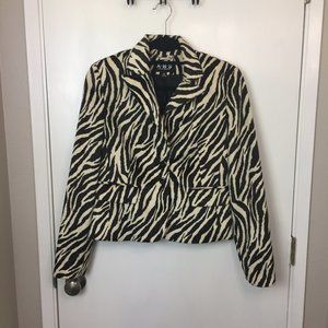 ABS by Allen Schwarz Zebra Faux Fur Jacket - NWT